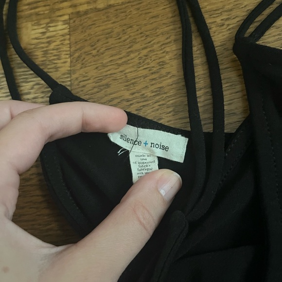 Free People cross back black tank top - Picture 2 of 3